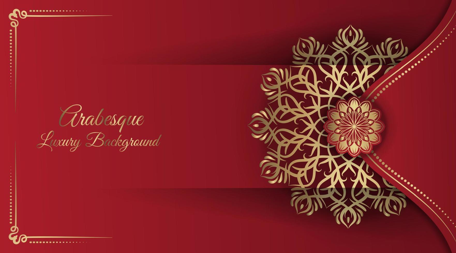 Arabesque luxury background  round gold decoration vector