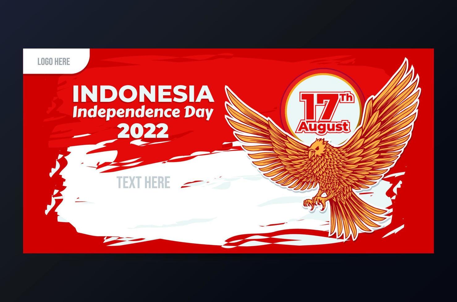 plantilla de diseño del día de la independencia de indonesia con garuda vector