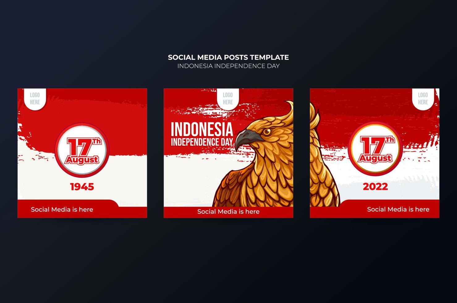 Template Design of Indonesian Independence Day 2022 vector