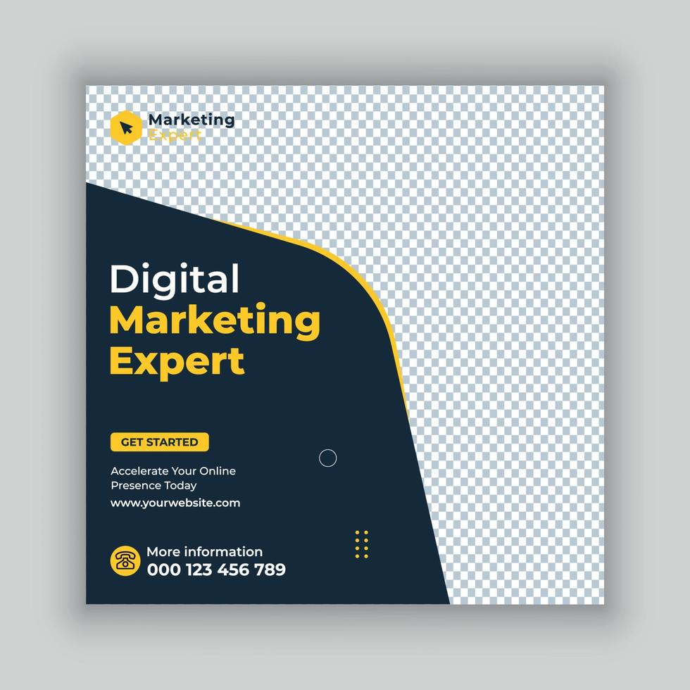 Corporate and digital marketing agency social media post template vector