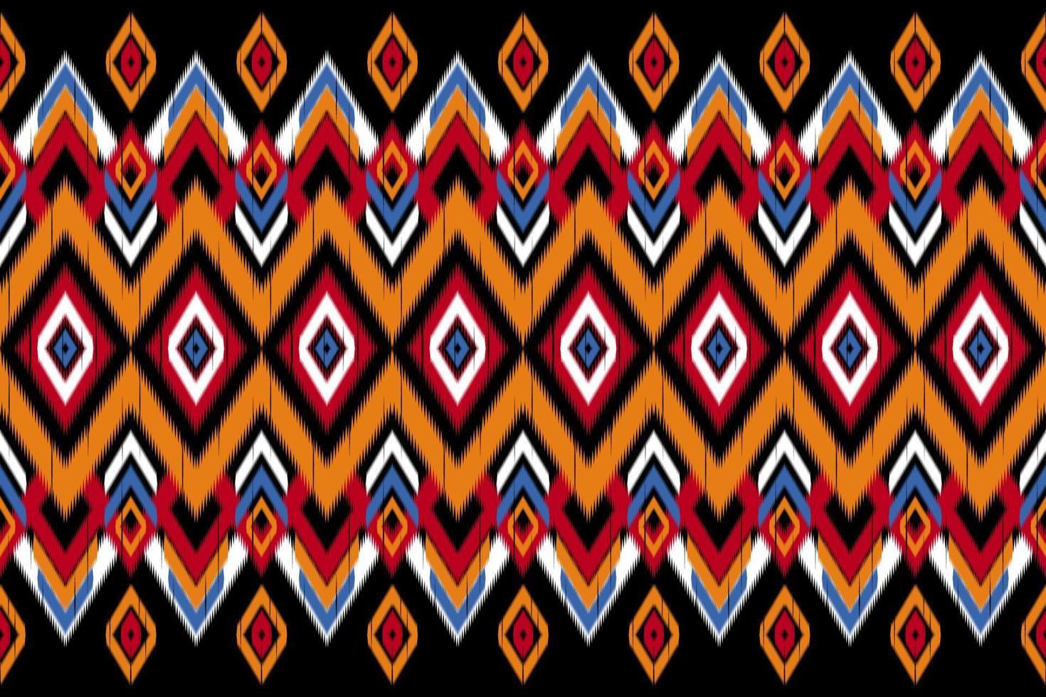 Geometric ethnic oriental ikat seamless pattern traditional. Design for background, wallpaper, vector illustration, fabric, clothing, batik, carpet, embroidery.