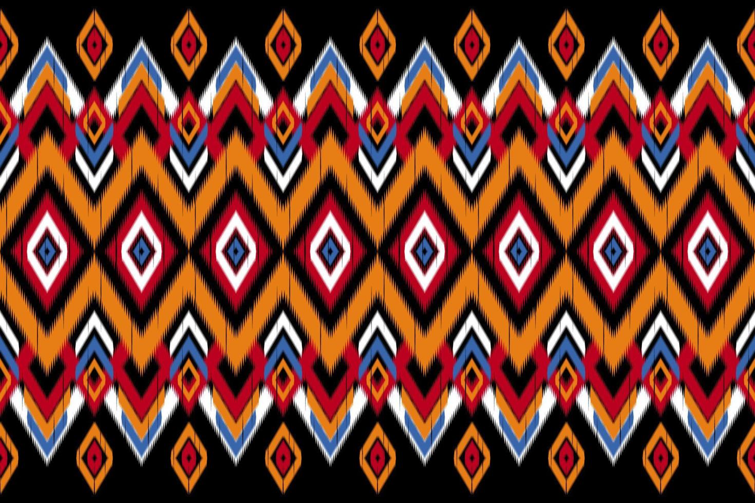 geométrico étnico oriental ikat de patrones sin fisuras tradicional. diseño para fondo, papel tapiz, ilustración vectorial, tela, ropa, batik, alfombra, bordado. vector