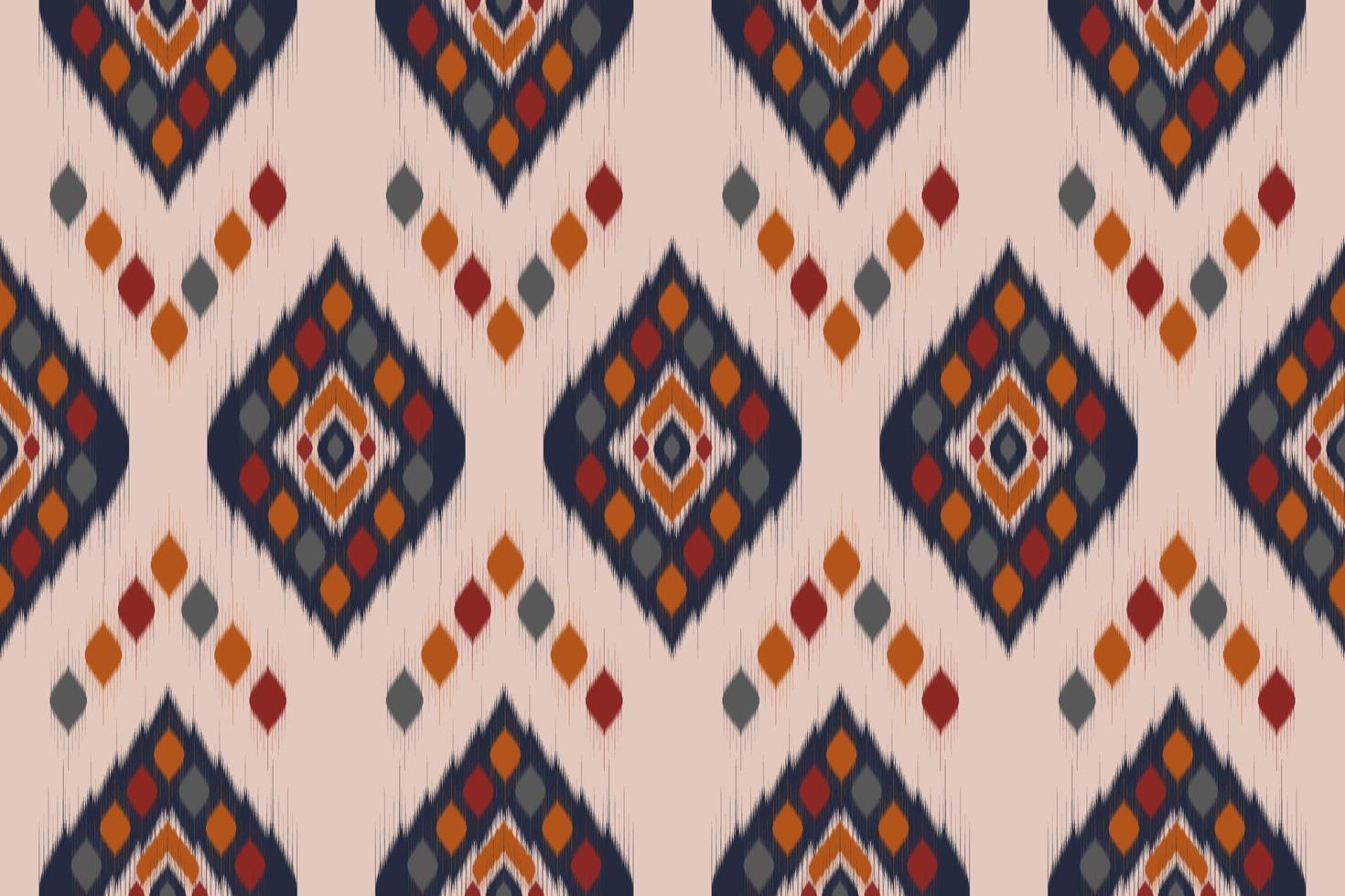 patrón étnico ikat sin costuras en tribal. diseño para fondo, papel tapiz, ilustración vectorial, tela, ropa, batik, alfombra, bordado. vector