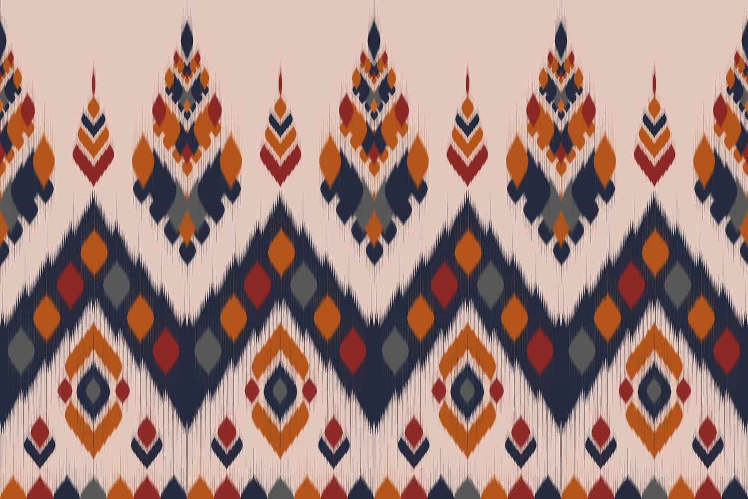 hermoso arte ikat abstracto. patrón étnico sin costuras en tribal. estilo mexicano a rayas. diseño para fondo, ilustración, envoltura, ropa, batik, tela, bordado. vector