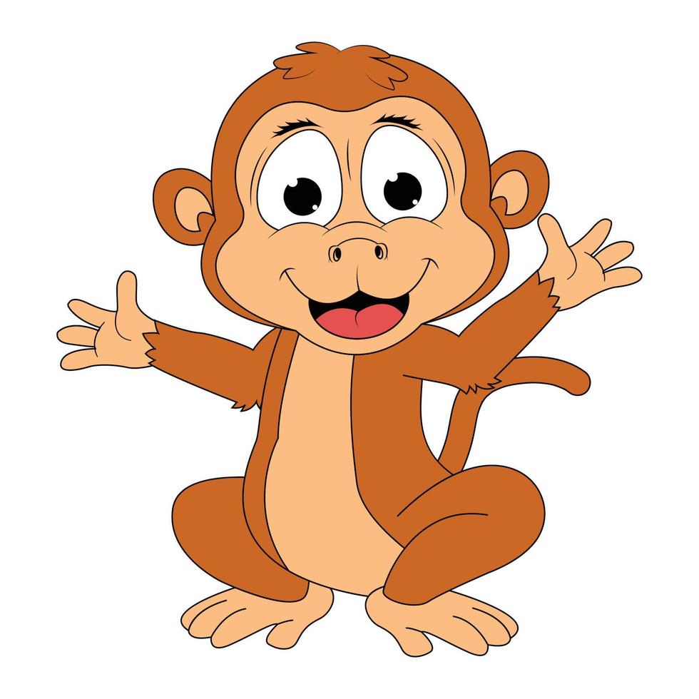 cute monkey animal cartoon graphic vector