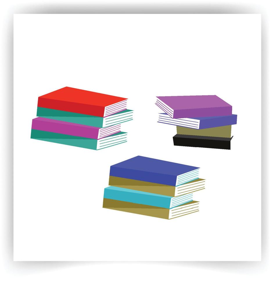 Set of books, flat design style. Vector illustration.