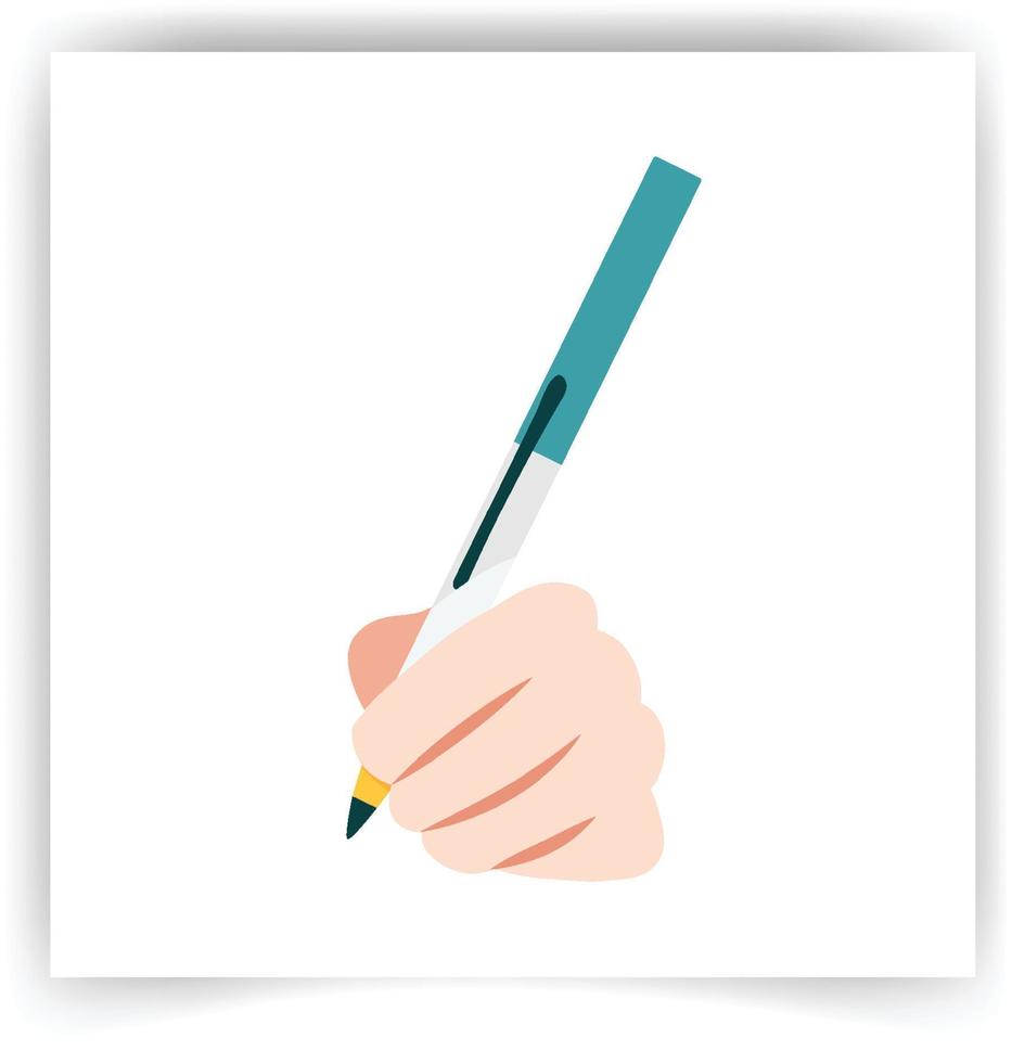 write icon hand with pen isolated on white background vector
