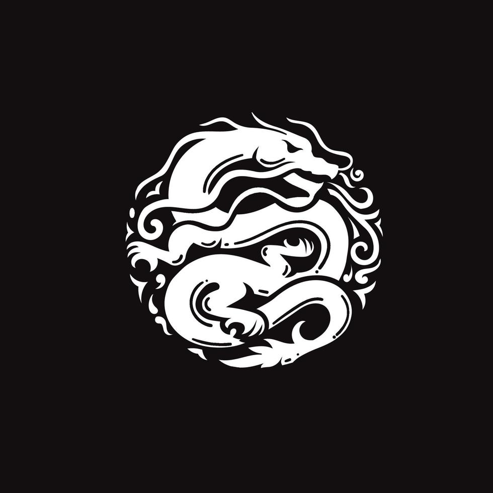 creative Dragon circle illustration vector