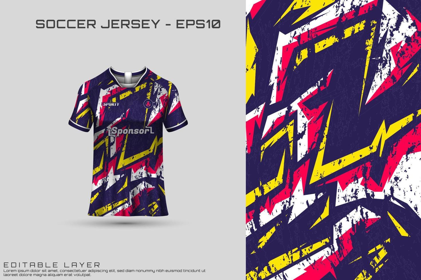 Sports jersey and t-shirt template sports jersey design vector. Sports design for football, racing, gaming jersey. Vector. vector