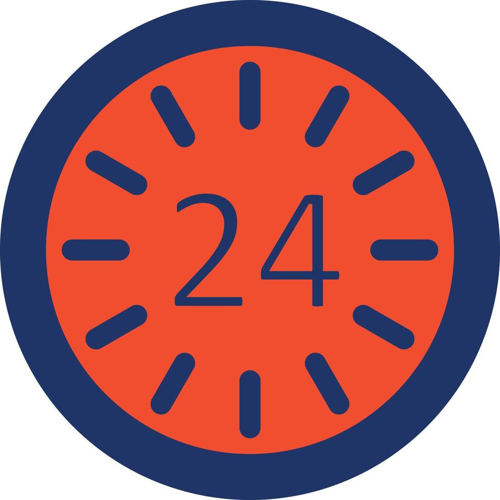 icono de color de 24 horas vector