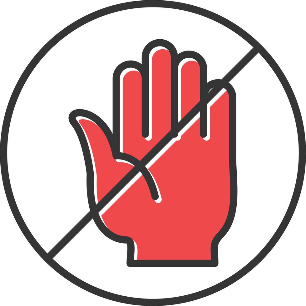 No Passing Filled Retro vector