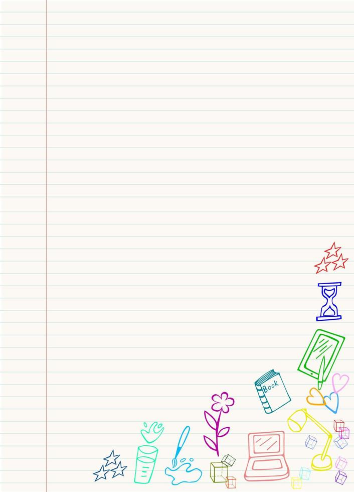 Notebook sheet with place for text. vector