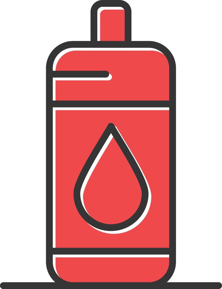 botella de agua llena retro vector