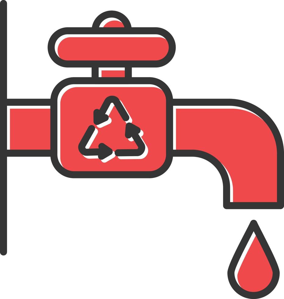 Water Tap Filled Retro vector