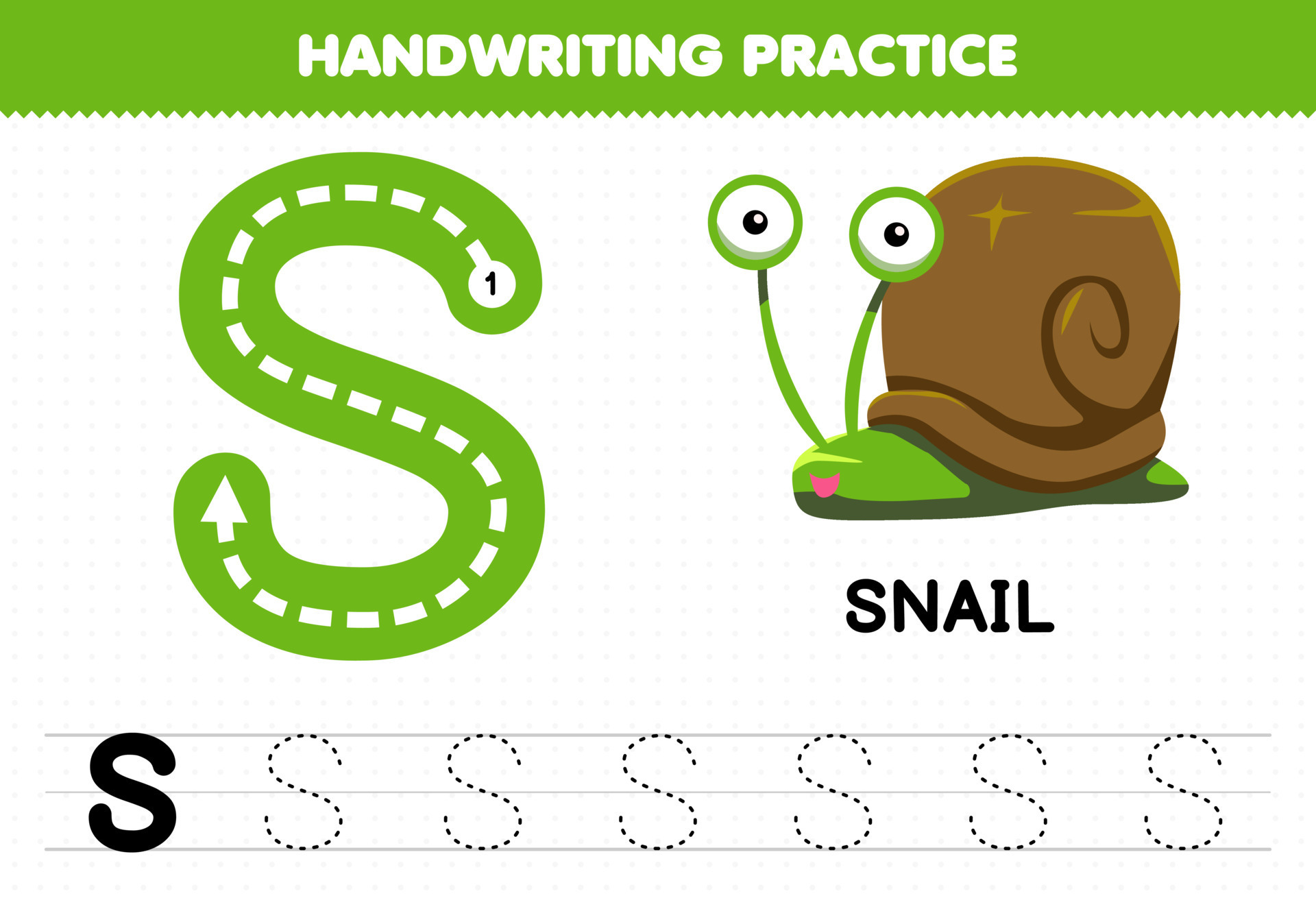 Education game for children handwriting practice with uppercase letters