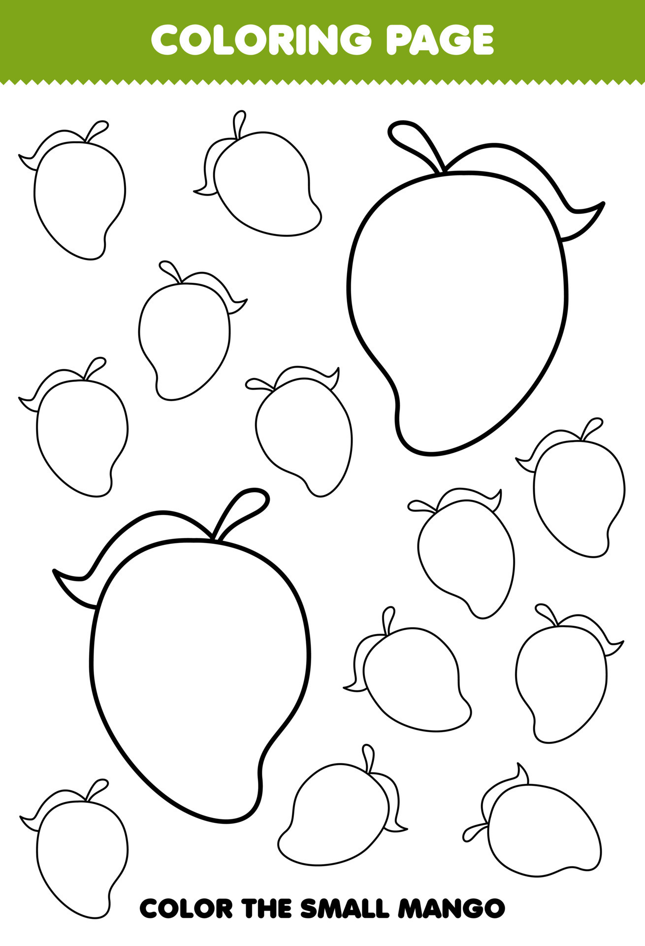 Education game for children coloring page big or small picture of cute