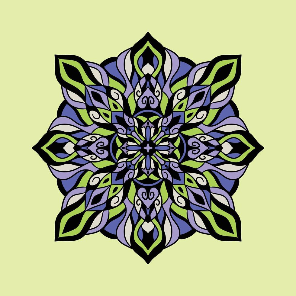 Mandala art abstract colorful unique style pattern premium vector