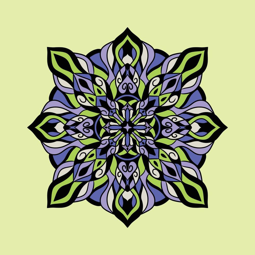 mandala arte abstracto colorido estilo único patrón premium vector