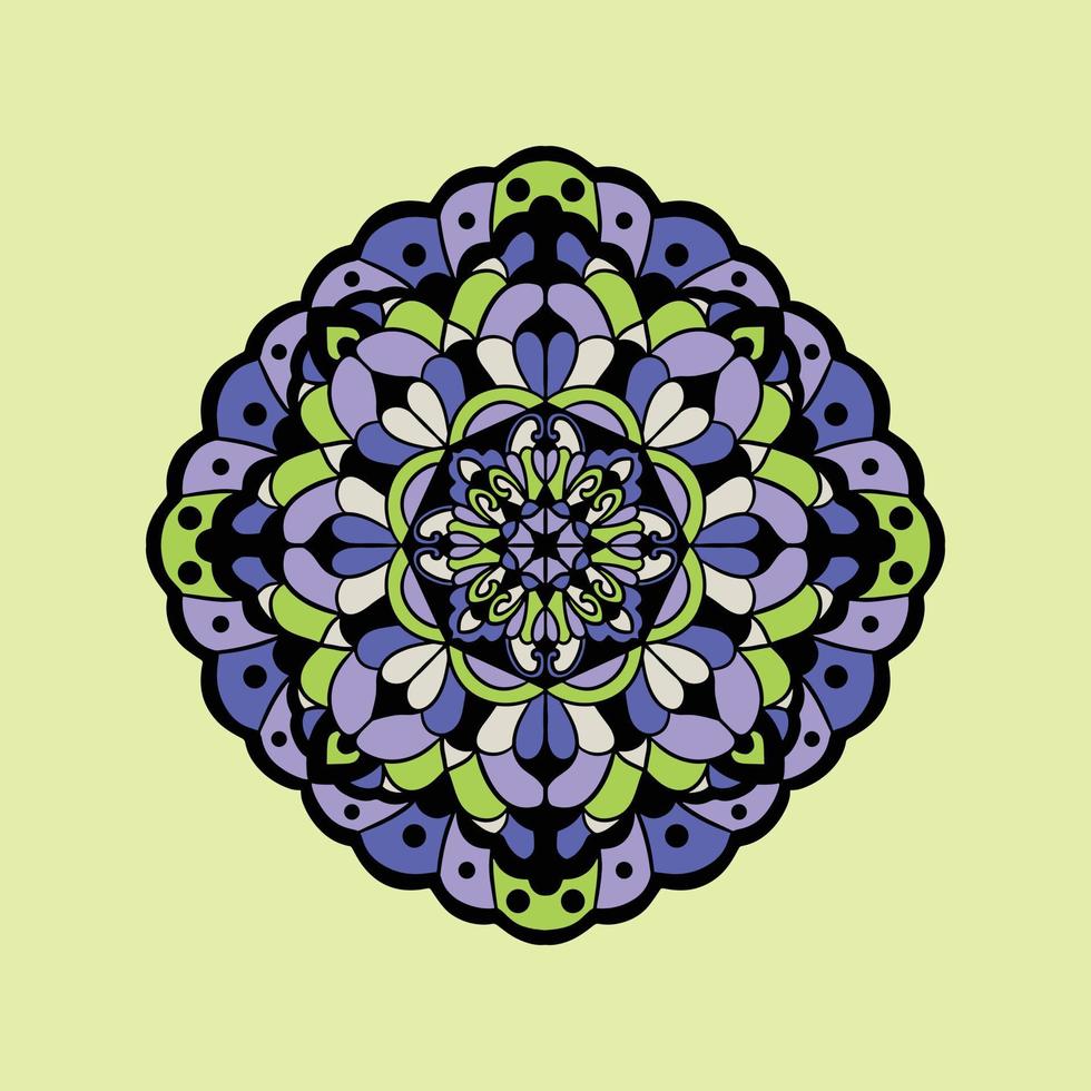 Mandala art abstract colorful unique style pattern premium vector
