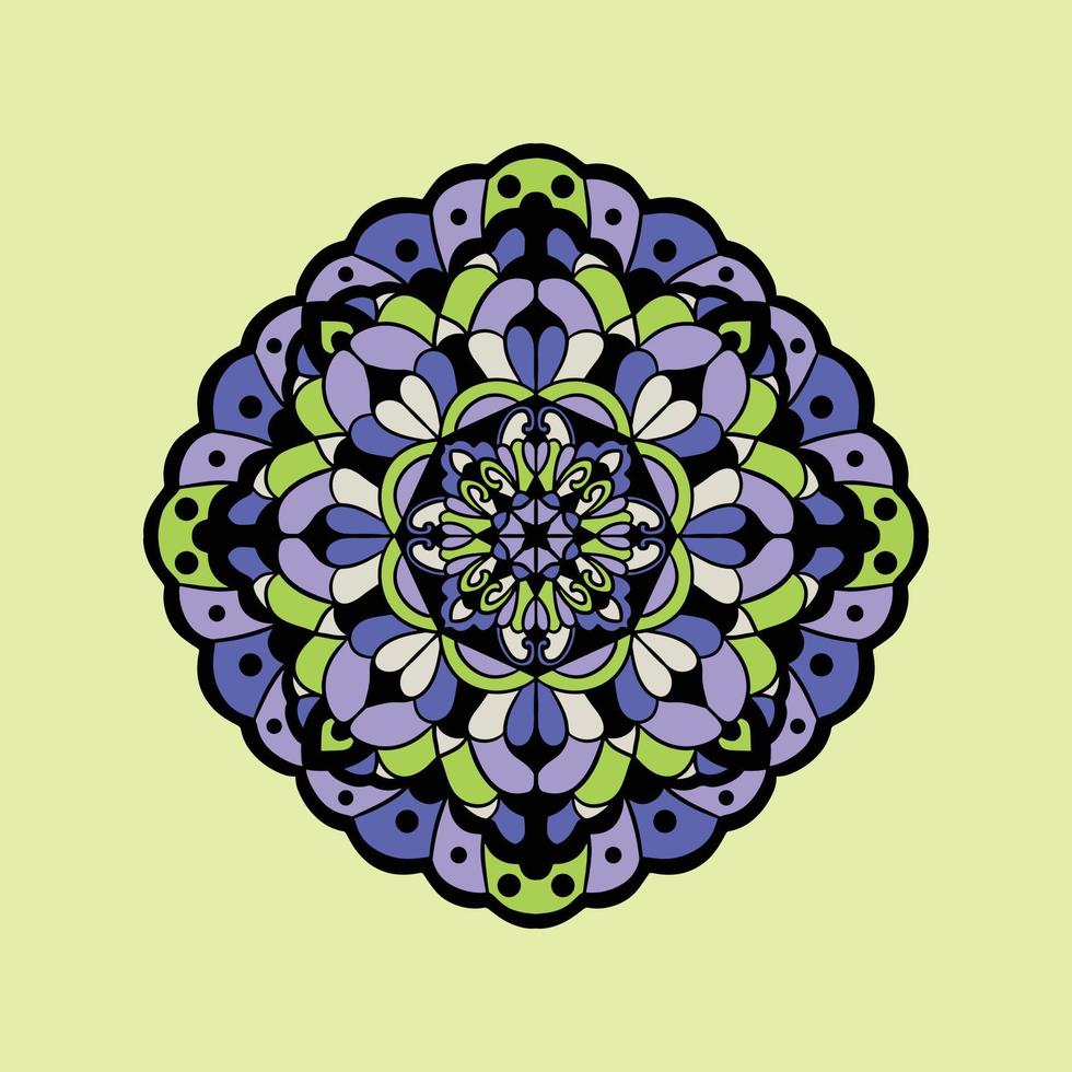 mandala arte abstracto colorido estilo único patrón premium vector