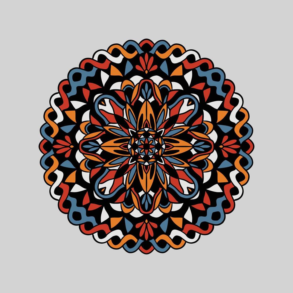Mandala art abstract colorful unique style pattern premium vector