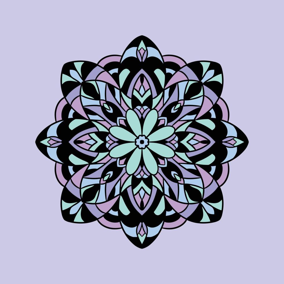 Mandala art abstract colorful unique style pattern premium vector