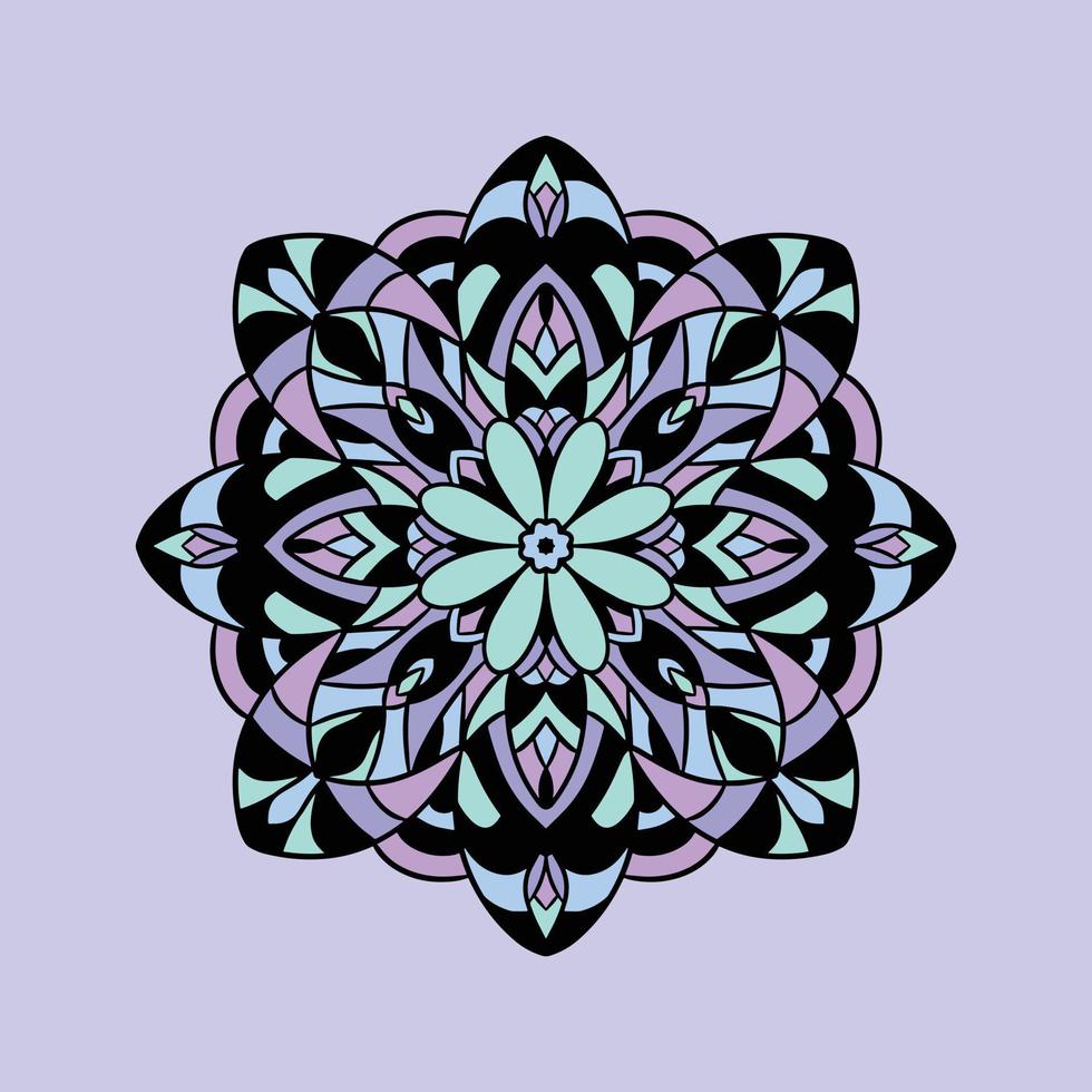 mandala arte abstracto colorido estilo único patrón premium vector