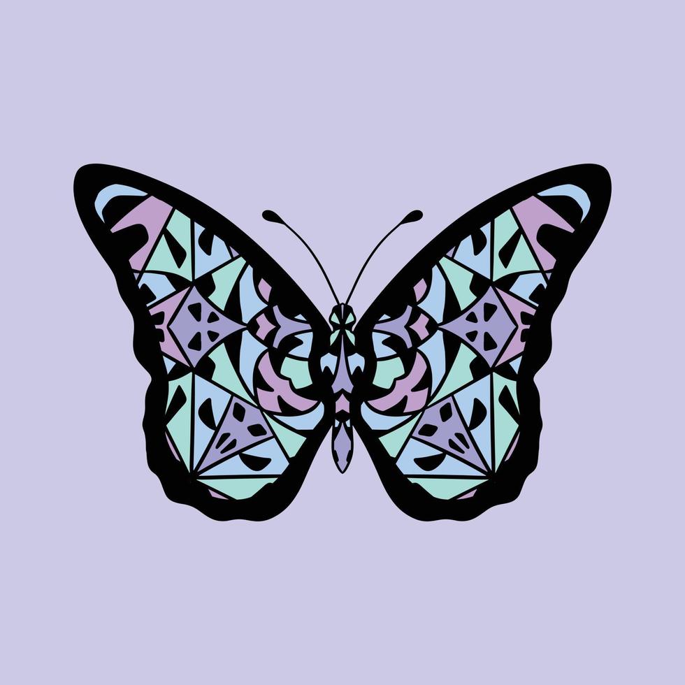 butterfly mandala art abstract colorful unique style pattern premium vector