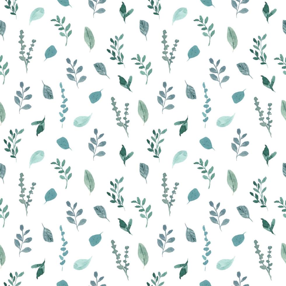 pastel green leaf seamless pattern vector