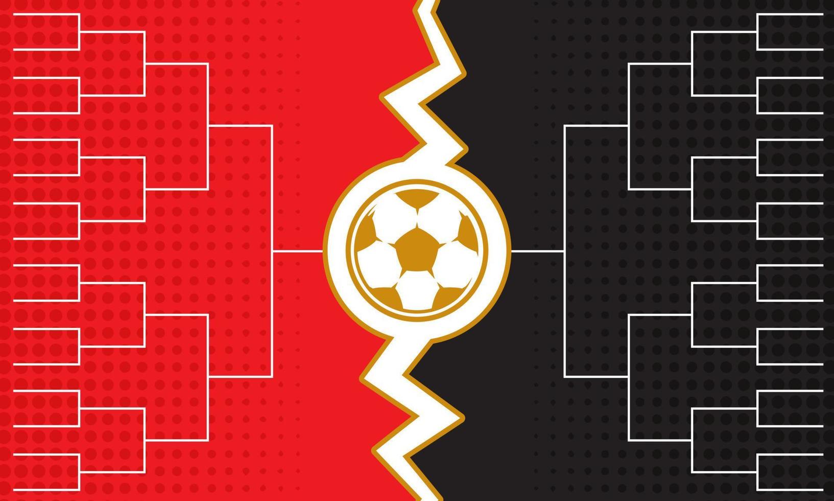 Football bracket tournament. 16 team Tournament bracket templates. Blank leaderboard. Playoff chart. Regular season and final game. Sport poster. Vector illustration