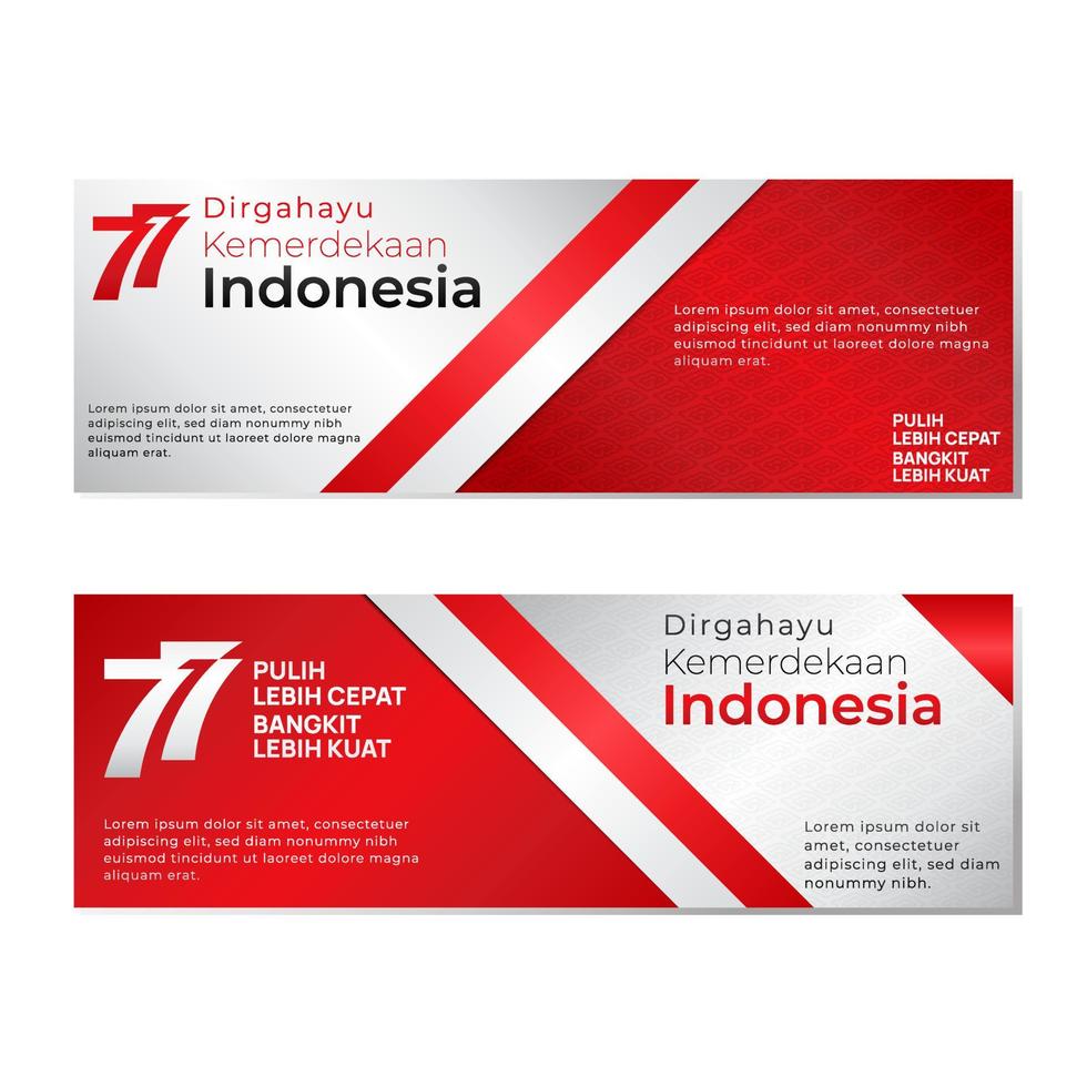 Indonesian Independence Day banner template. Vector Illustration