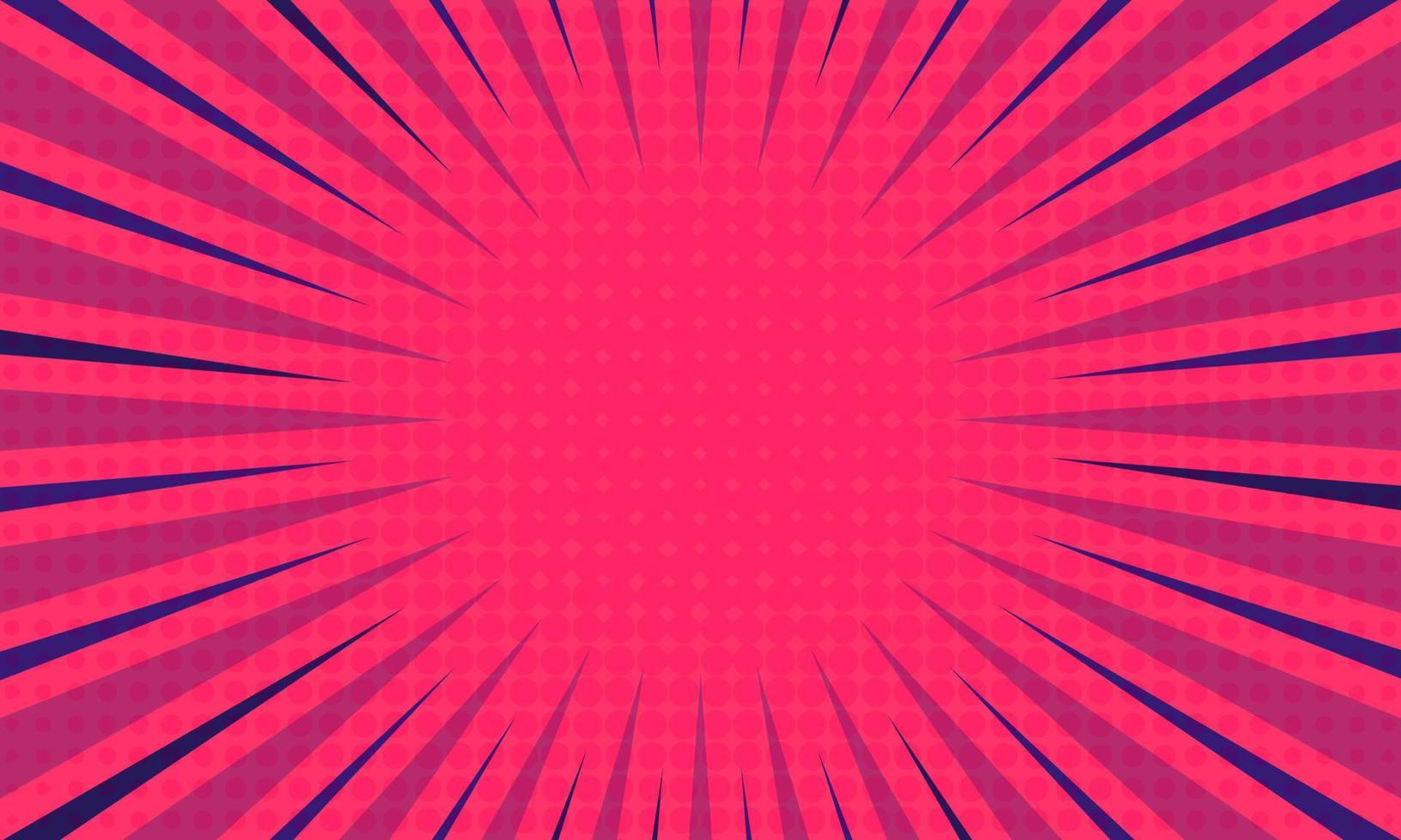 Pink color radial comic style background vector