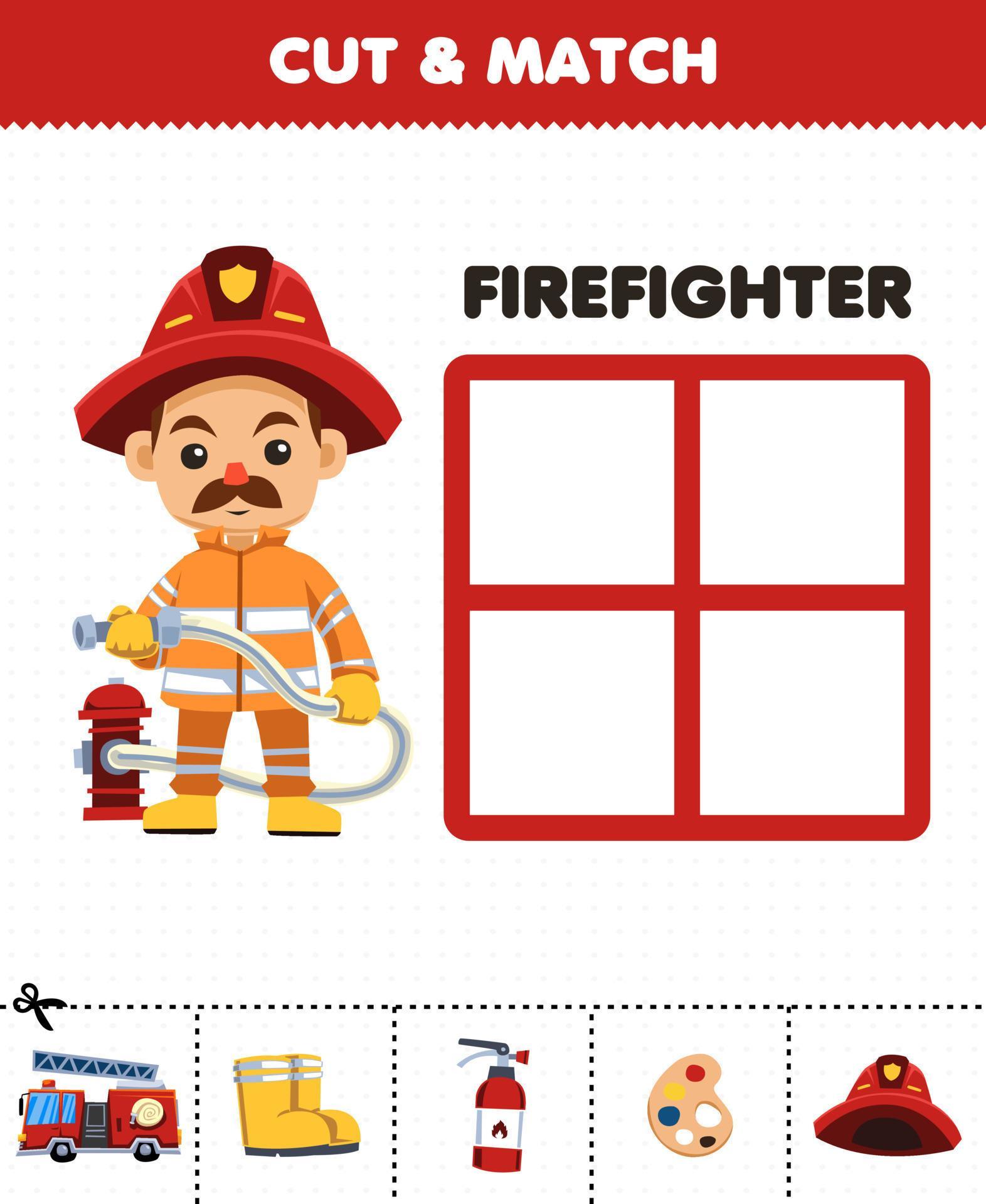 Education game for children cut and match the correct stuff for cute
