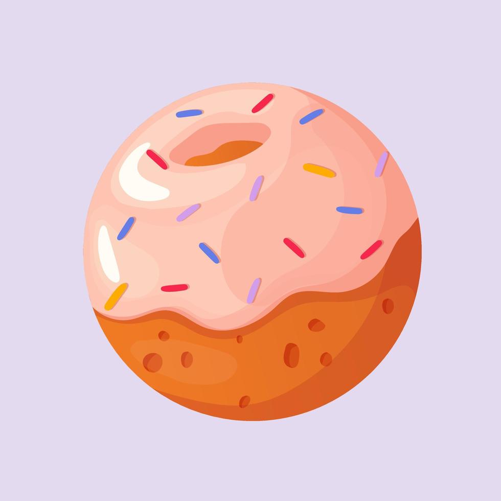 round doughnut in cartoon style. game interface vector