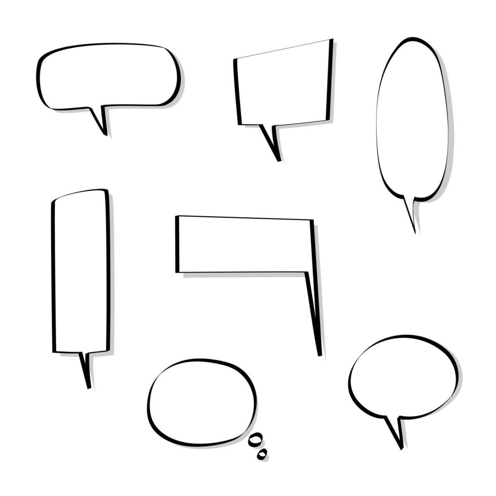 collection set of blank speech bubble balloon, think, speak, talk, text box, banner, flat, design, vector illustration