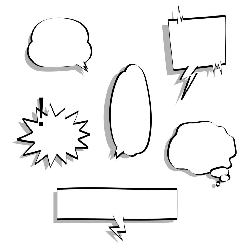 collection set of blank speech bubble balloon, think, speak, talk, text box, banner, flat, design, vector illustration