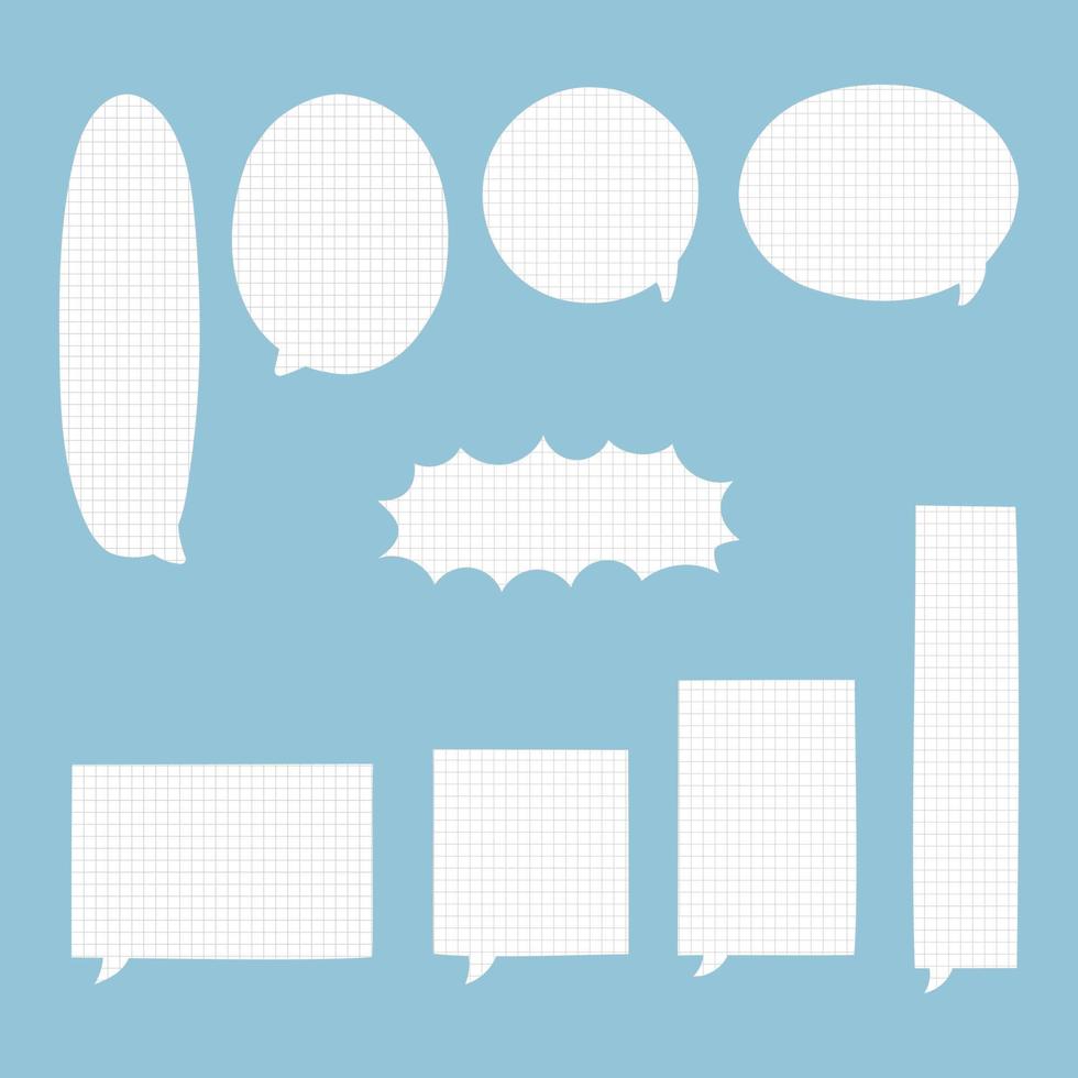 collection set of blank  black and white hand drawing speech bubble balloon, think speak talk text box, banner, flat vector illustration design