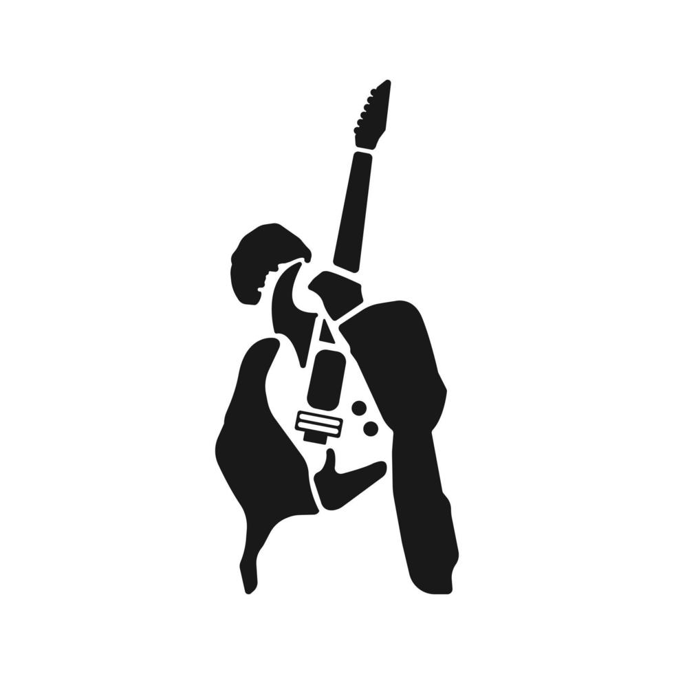 logotipo para guitarrista vector