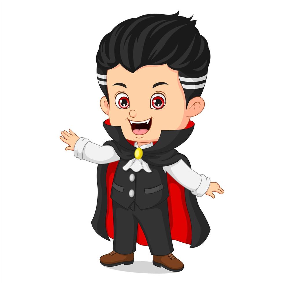 Cartoon dracula boy on white background vector