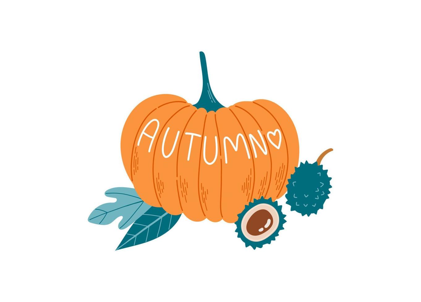 hola otoño cálido temporada de otoño calabaza ilustración vectorial vector