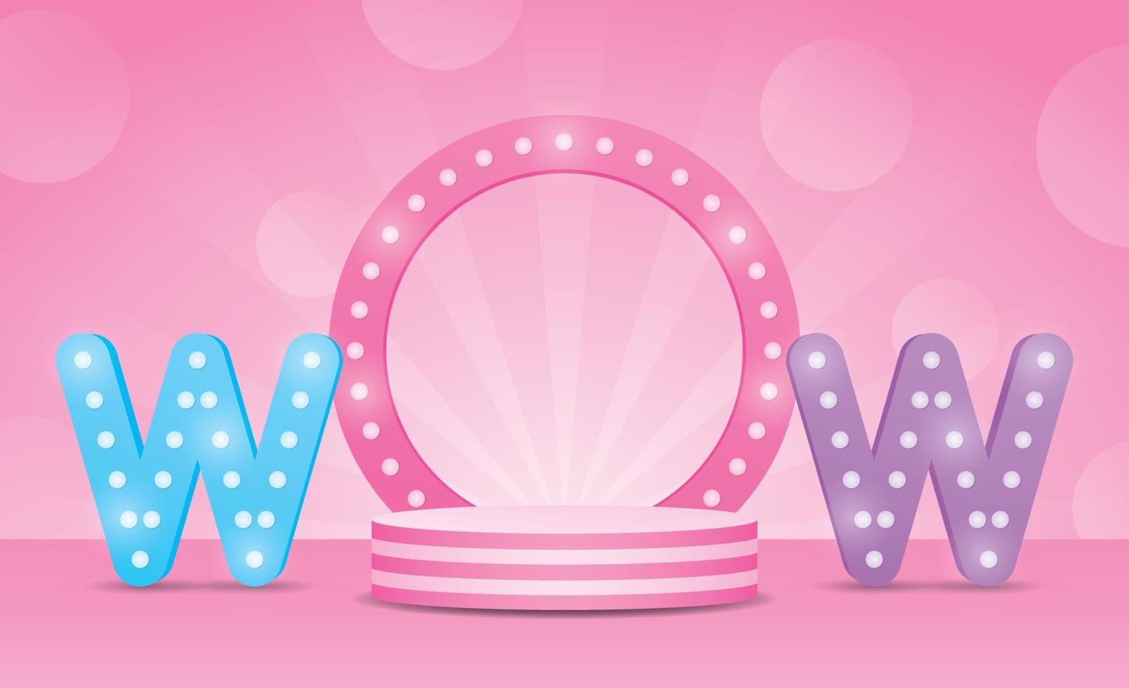 cute girly podium display 3d illustration vector collection for putting your object