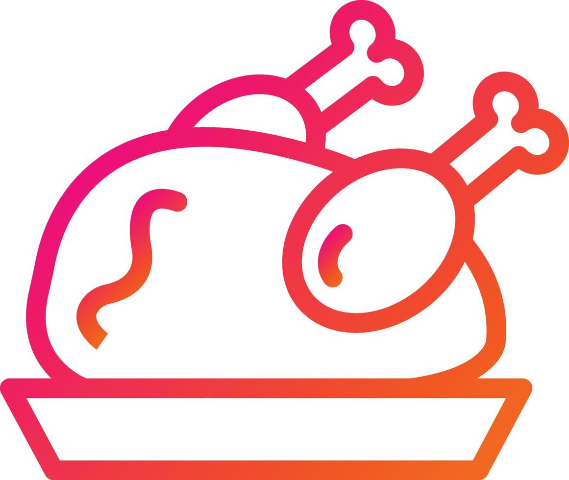 Cooked chicken Vector Icon Design Illustration