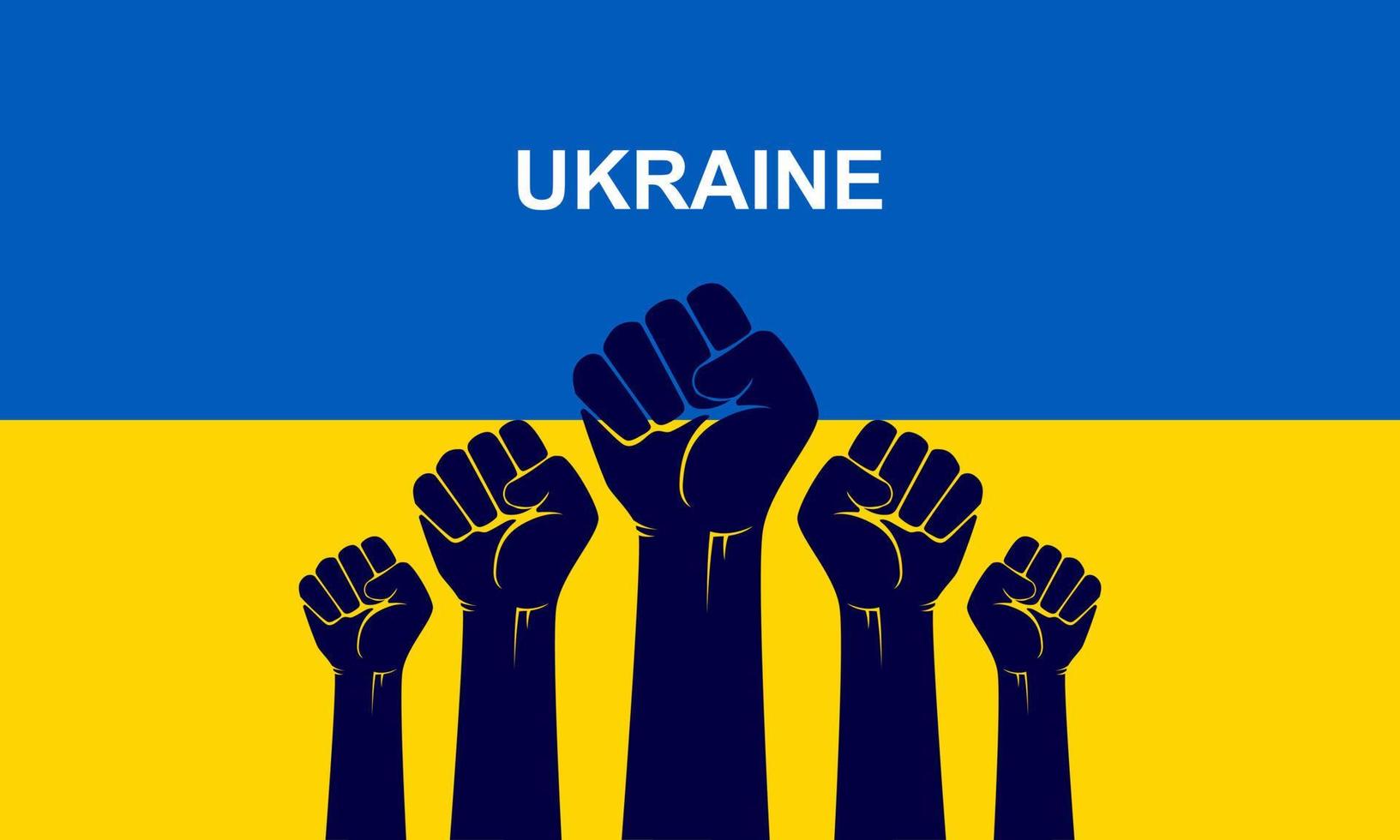 Ukrainian people fight to protect their country and their freedom. A symbol of struggle and a symbol of unyielding ness vector