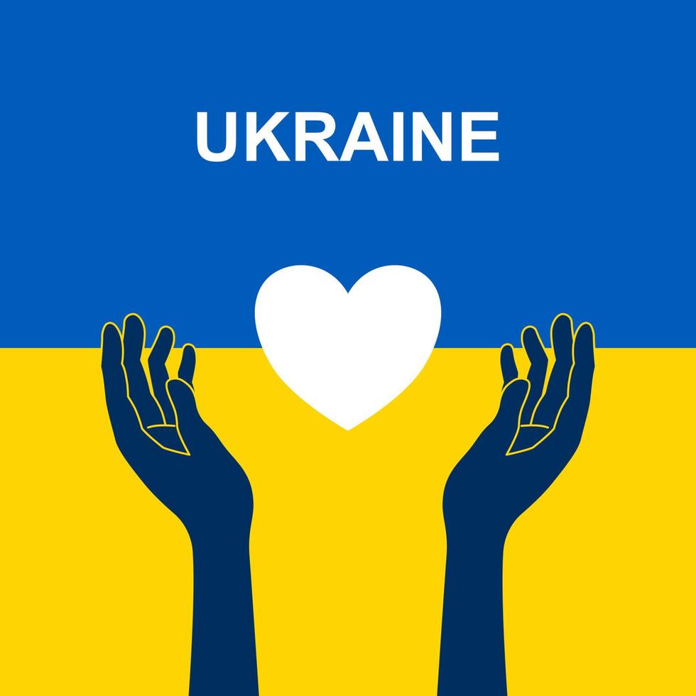 Pray for peace Ukraine on flag background vector
