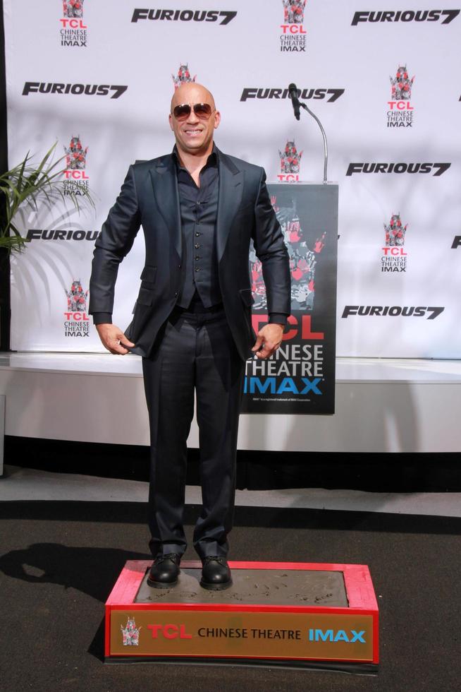 LOS ANGELES, APR 1 - Vin Diesel at the Vin Diesel Hand and Foot Print Ceremony at the TCL Chinese Theater on April 1, 2015 in Los Angeles, CA photo