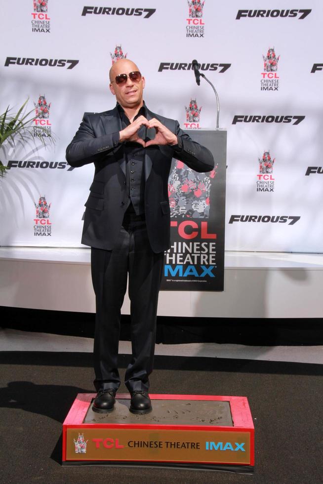 LOS ANGELES, APR 1 - Vin Diesel at the Vin Diesel Hand and Foot Print Ceremony at the TCL Chinese Theater on April 1, 2015 in Los Angeles, CA photo