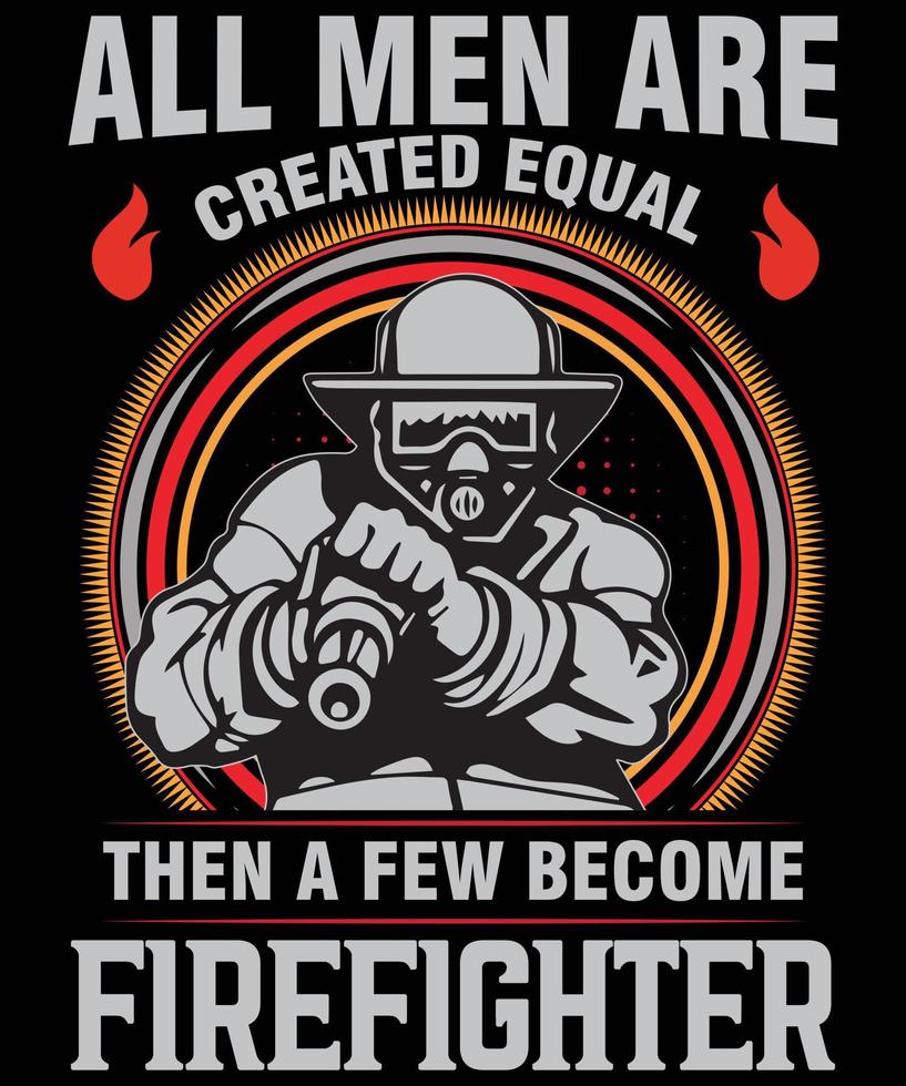 Firefighter T Shirt Design vector