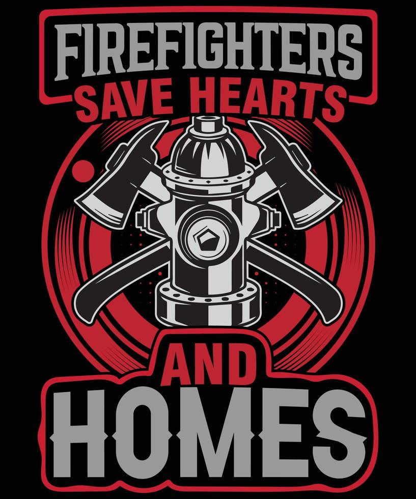 Firefighter T Shirt Design vector