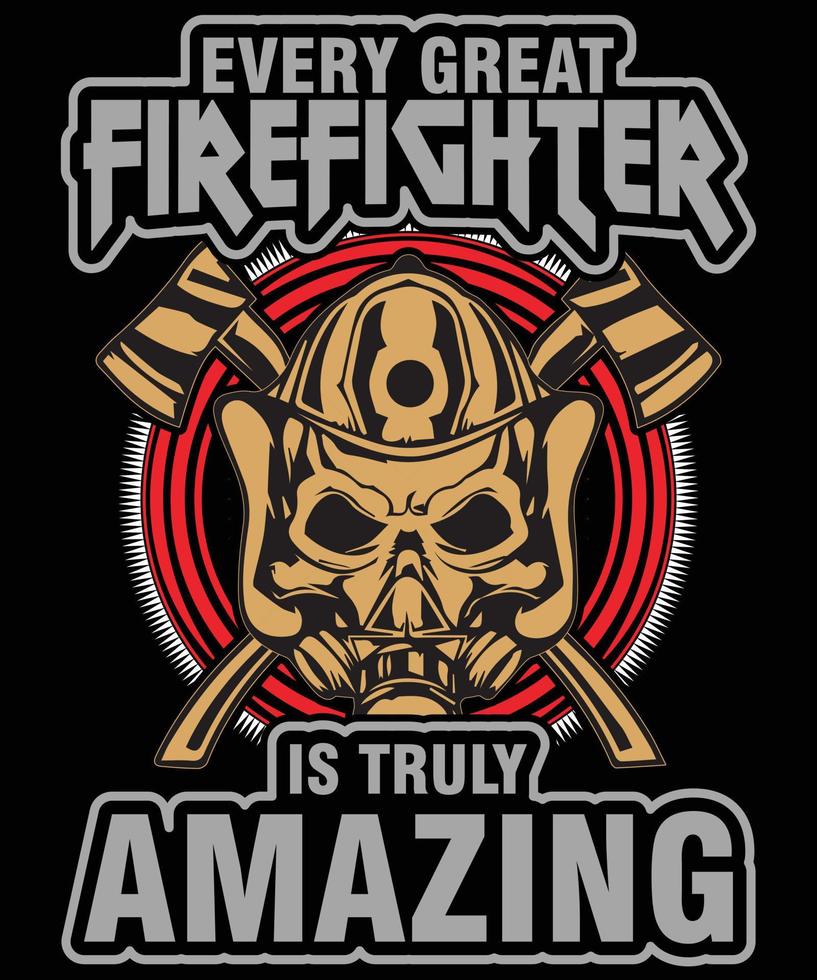 Firefighter T Shirt Design vector