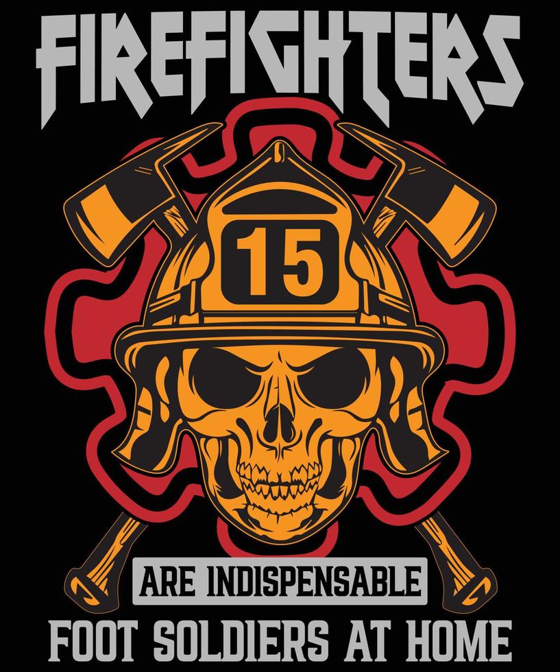 diseño de camiseta de bombero vector